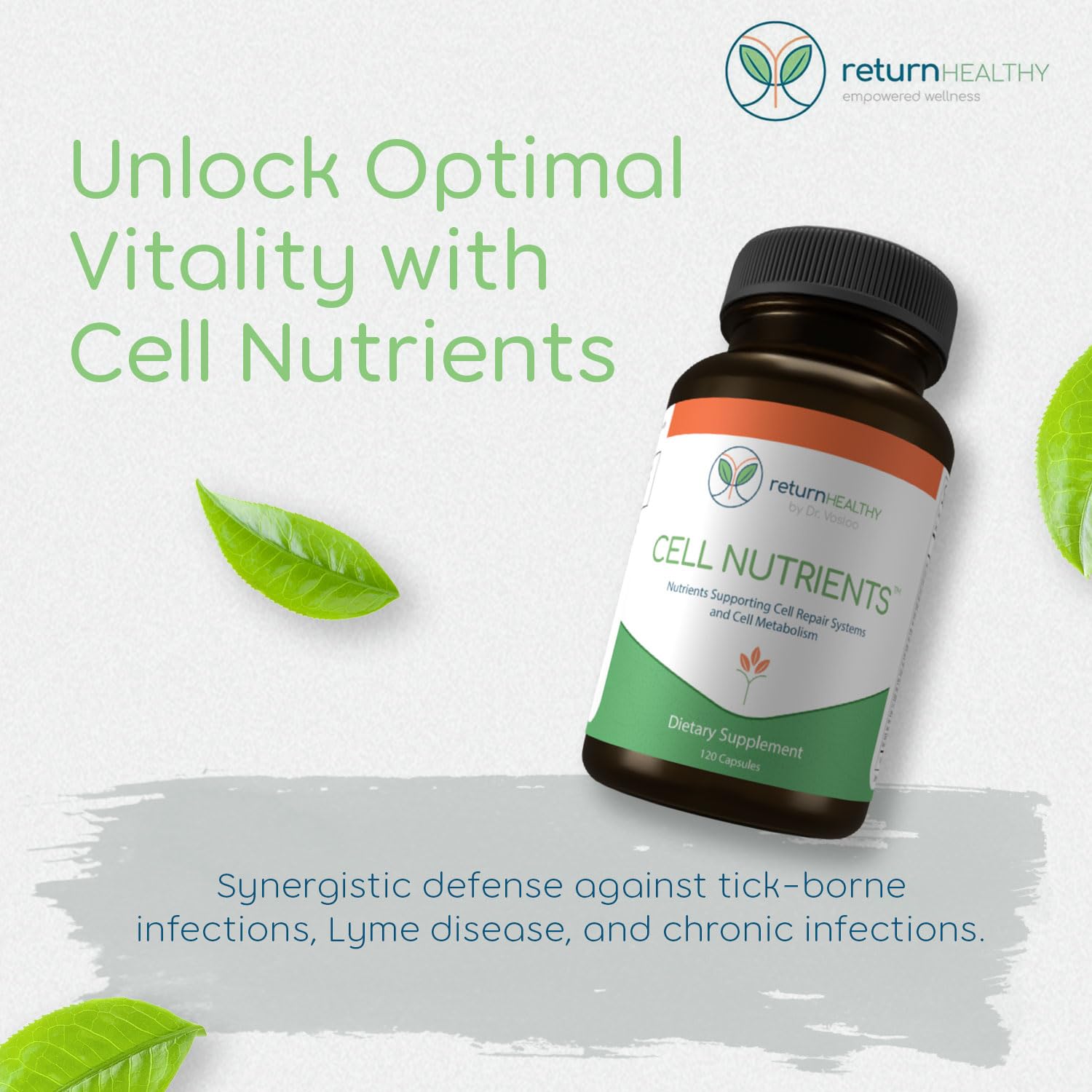 Return Healthy Cell Nutrients | Promotes Cell and Membrane Repair & Cell Metabolism | Helps Fight Tick-Borne Infections & More | Mitochondrial Supplements | Non-GMO, Vegan, 120 caps Return Healthy Au supplements