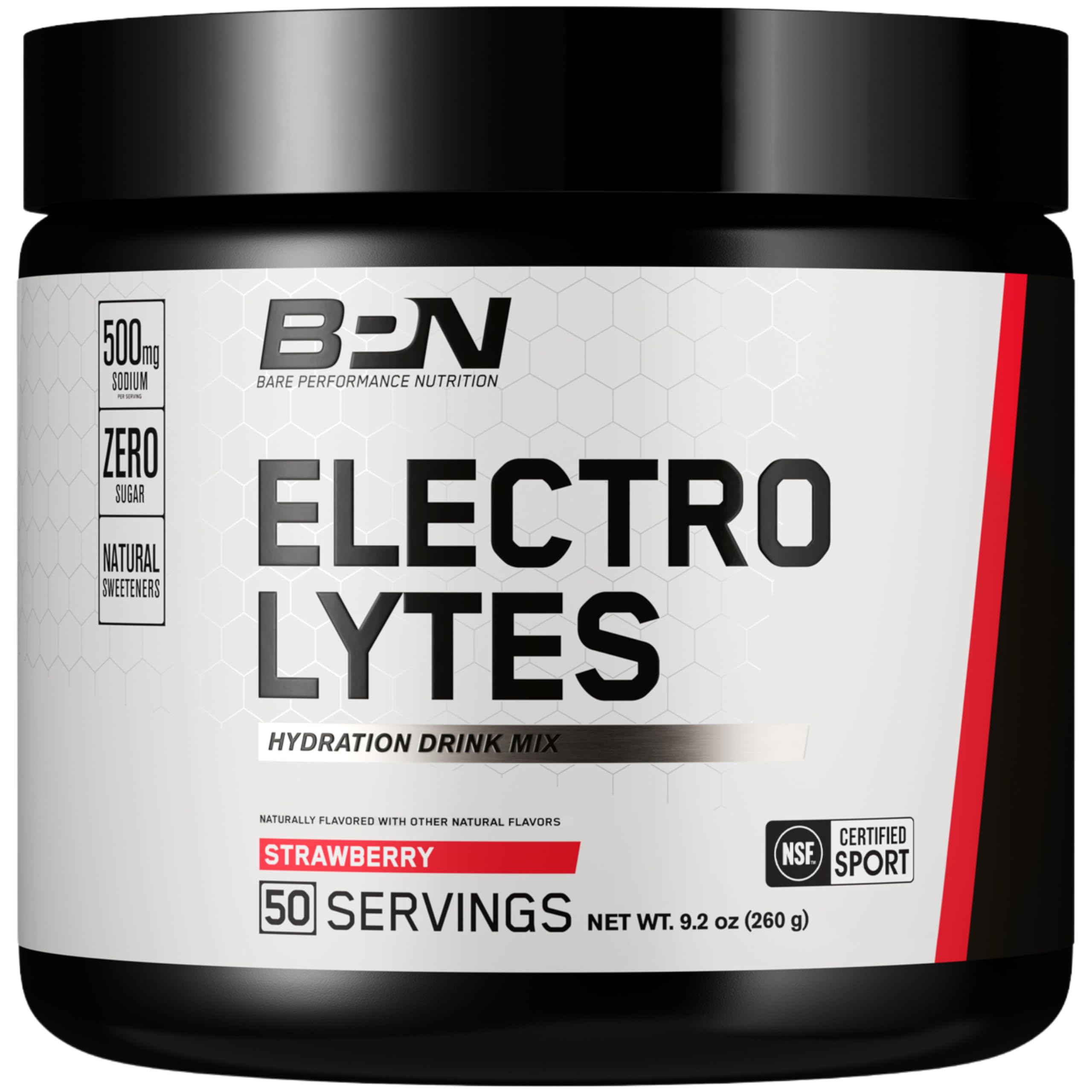 BARE PERFORMANCE NUTRITION BPN Electrolytes Hydration Drink Mix | Sugar Free Electrolyte Powder | 500mg Sodium per Serving | Naturally Sweetened | Strawberry, 50 Servings BARE PERFORMANCE NUTRITION Au supplements
