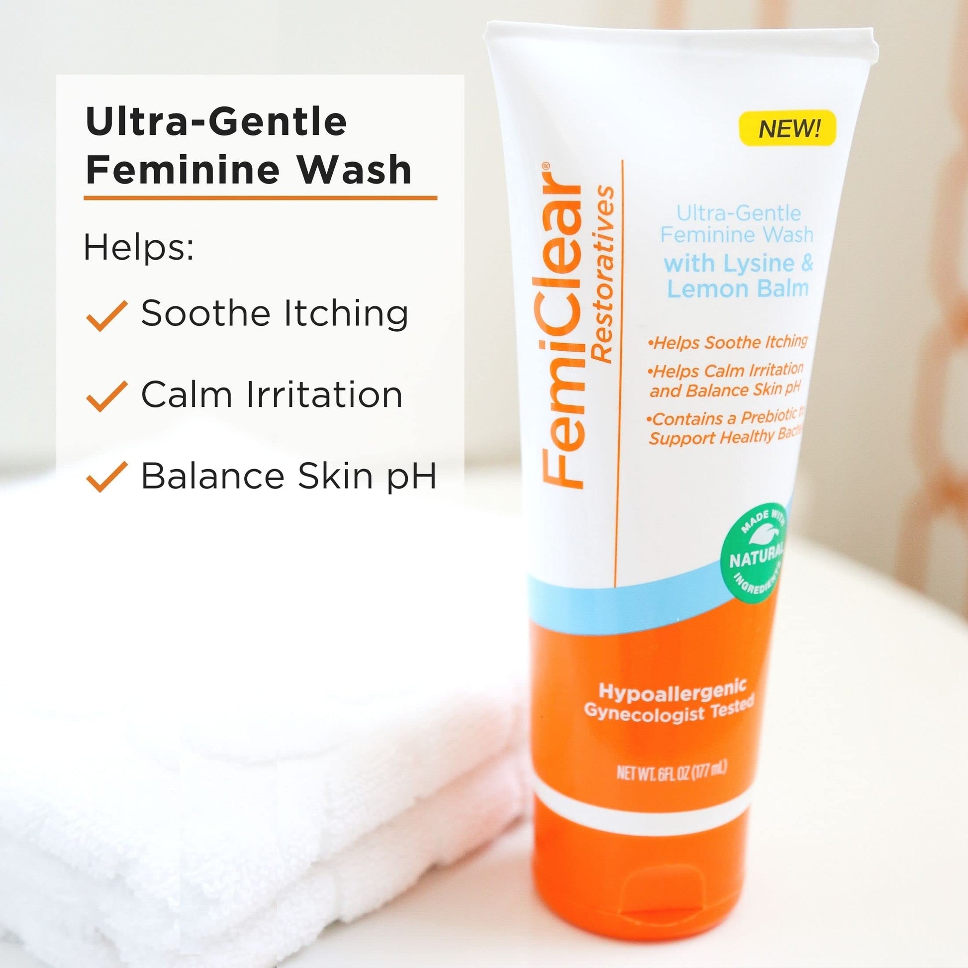 FemiClear® Restoratives Ultra-Gentle Feminine Wash, Made with Lysine & Lemon Balm, Natural Ingredients FemiClear Au supplements