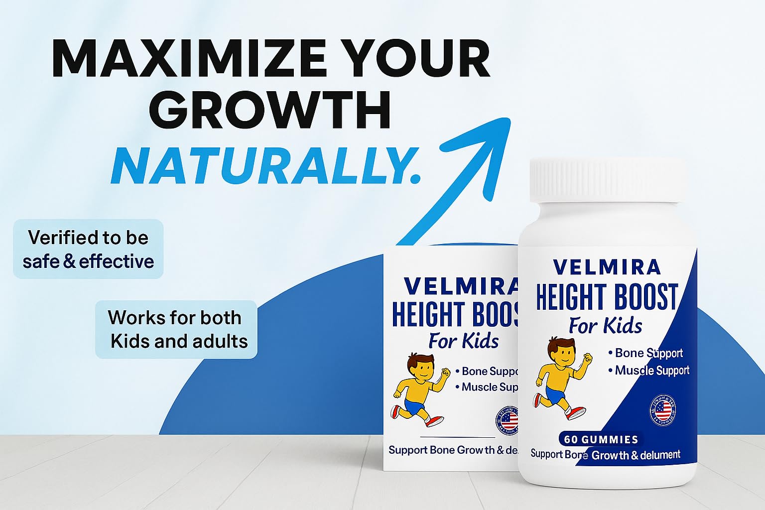 Velmira® Heightener Gummies for Bone Health & Development Support – Essential Vitamins & Minerals, Easy-to-Chew Gummies for Kids, Teens & Adults (Ages 5+) Velmira Au supplements