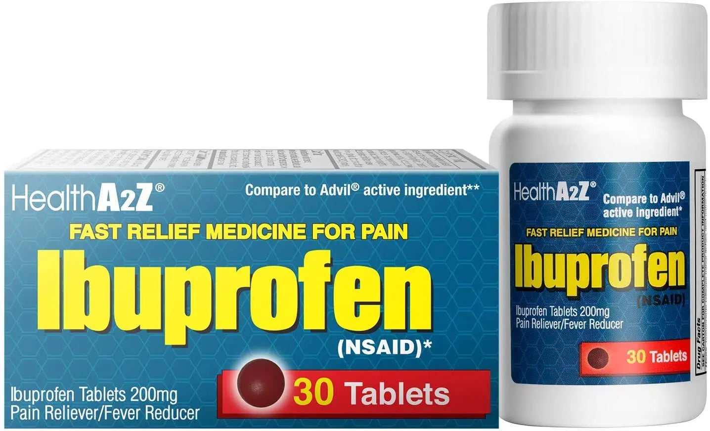 HealthA2Z® Ibuprofen Caplets 200mg | Pain Reliever & Fever Reducer | 24 Packs of 30 Tablets (720 Tablets Total) | Value Pack | NSAID HealthA2Z Au supplements