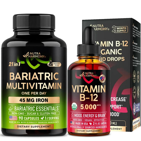 Bariatric Multivitamin Capsules & Organic Vitamin B12 Drops NUTRAHARMONYAU supplements