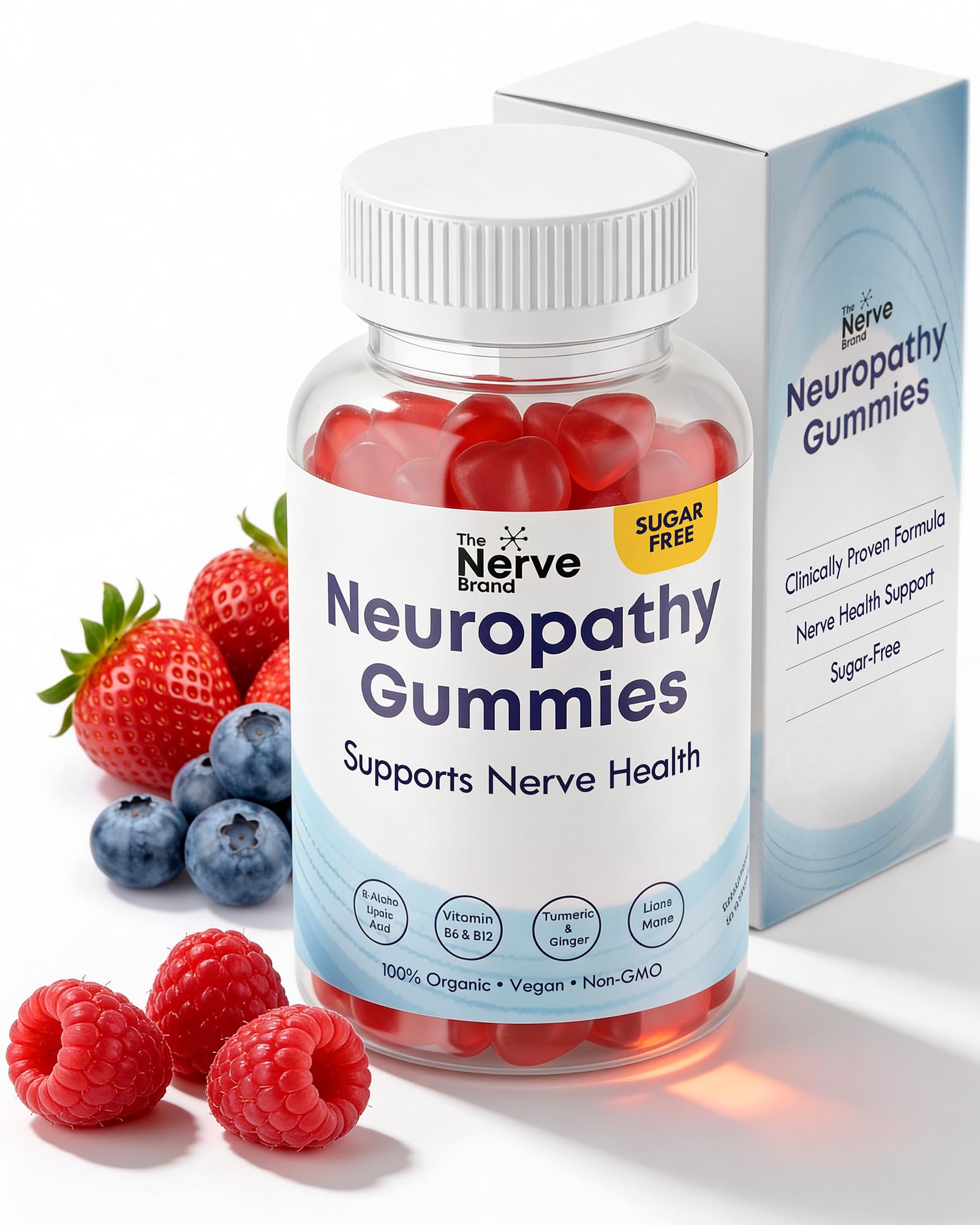 The Nerve Brand Neuropathy Support Gummies, 600 mg R Alpha Lipoic Acid Gummies with B1 B6 B12 and Lion’s Mane, Sugar Free Daily Nerve Health Supplement, 30 Day Supply The Nerve Brand Au supplements