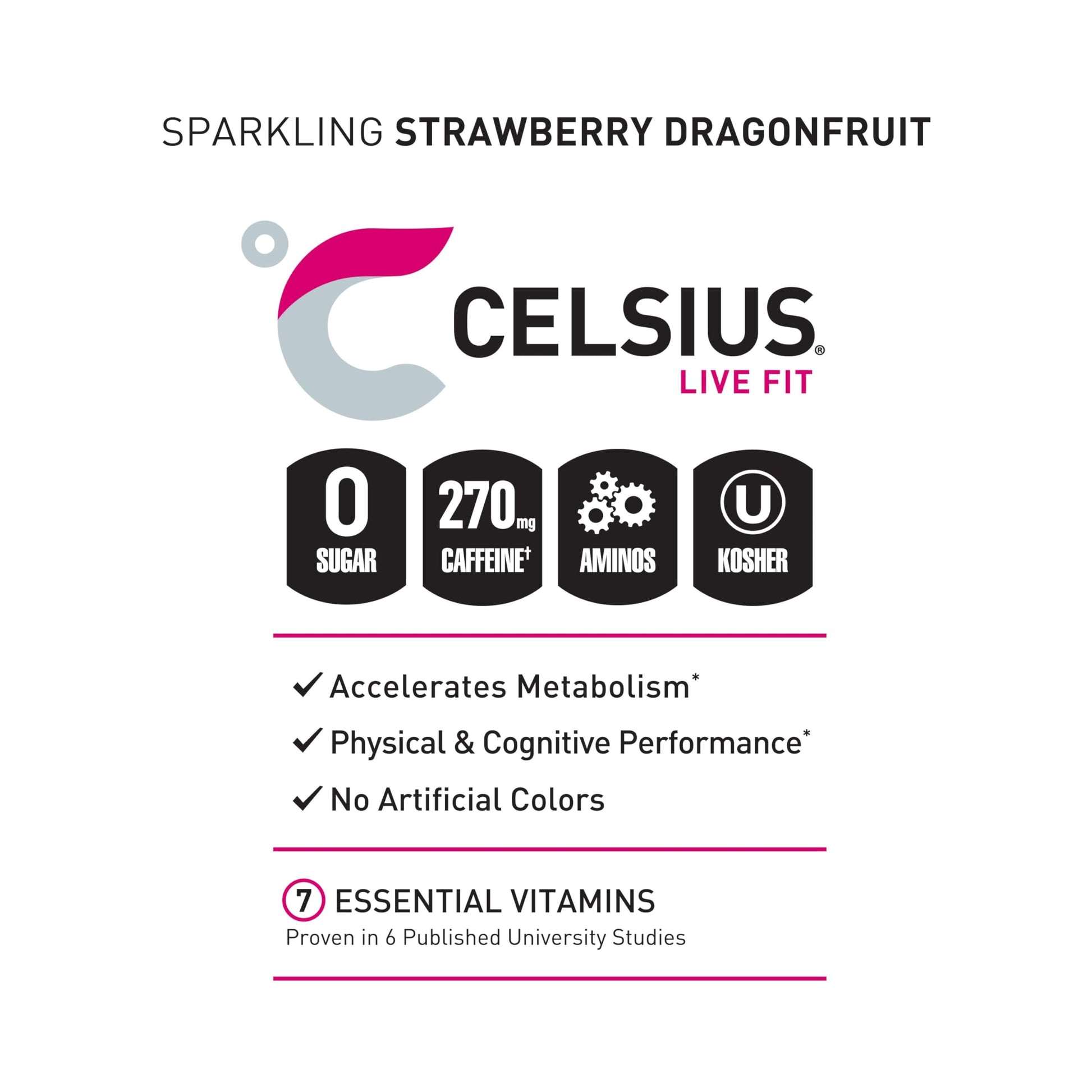 CELSIUS ESSENTIALS, Sparkling Dragonberry, Performance Energy Drink 16 Fl Oz CELSIUS Au supplements