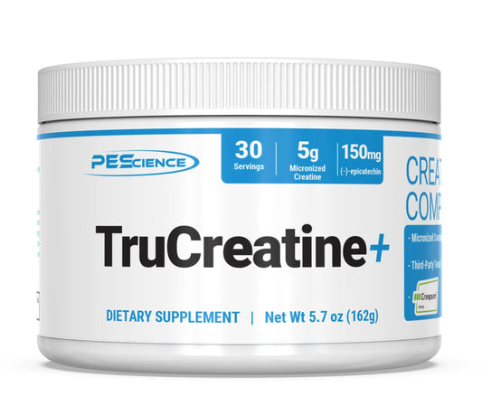 PEScience TruCreatine+ Creatine Monohydrate Powder Plus Epicatechin, Micronized Creapure Creatine for Women & Men, Supports Muscle Growth, Strength & Recovery, Cognition, 30 Servings, Unflavored PEScienceAU supplements