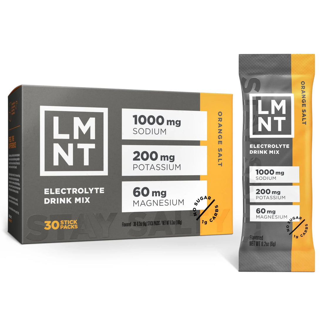 LMNT Zero Sugar Electrolytes - Orange Salt | Drink Mix | 30-Count Drink LMNT Au supplements
