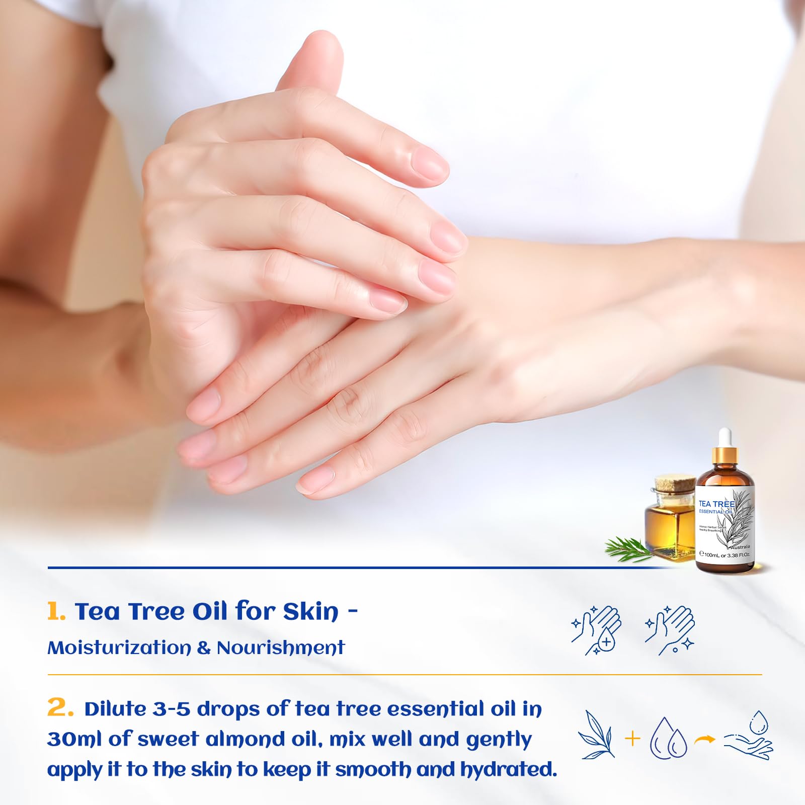 HIQILI Tea Tree Essential Oil (100 ML), 100% Pure for Toenail Fungus, Hair Damage HIQILI Au supplements