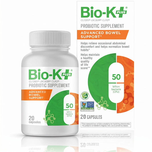Bio-K+ Probiotic Advanced Bowel Support – 50 Billion CFU – Vegan, Gluten-Free, Non-GMO – Supports Digestive Health & Regularity Bio-K PlusAU supplements