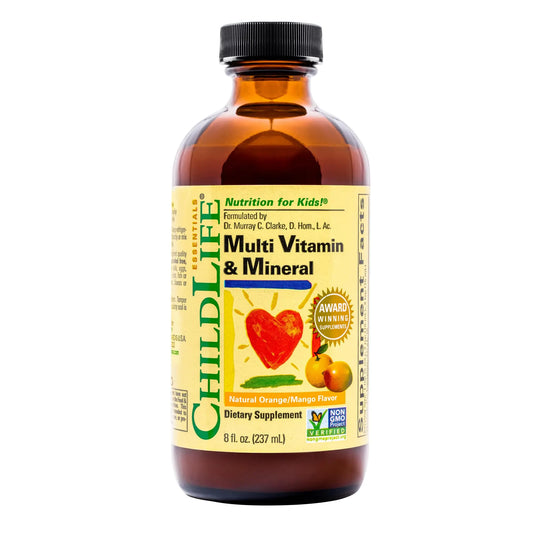 CHILDLIFE ESSENTIALS Kids Multivitamin & Mineral - Kids Vitamins, Liquid Multivitamin for Kids, Toddler Multivitamins, Liquid Vitamins, Baby Multivitamin - Natural Orange & Mango, 8 Fl Oz (Pack of 1) CHILDLIFE ESSENTIALSAU supplements
