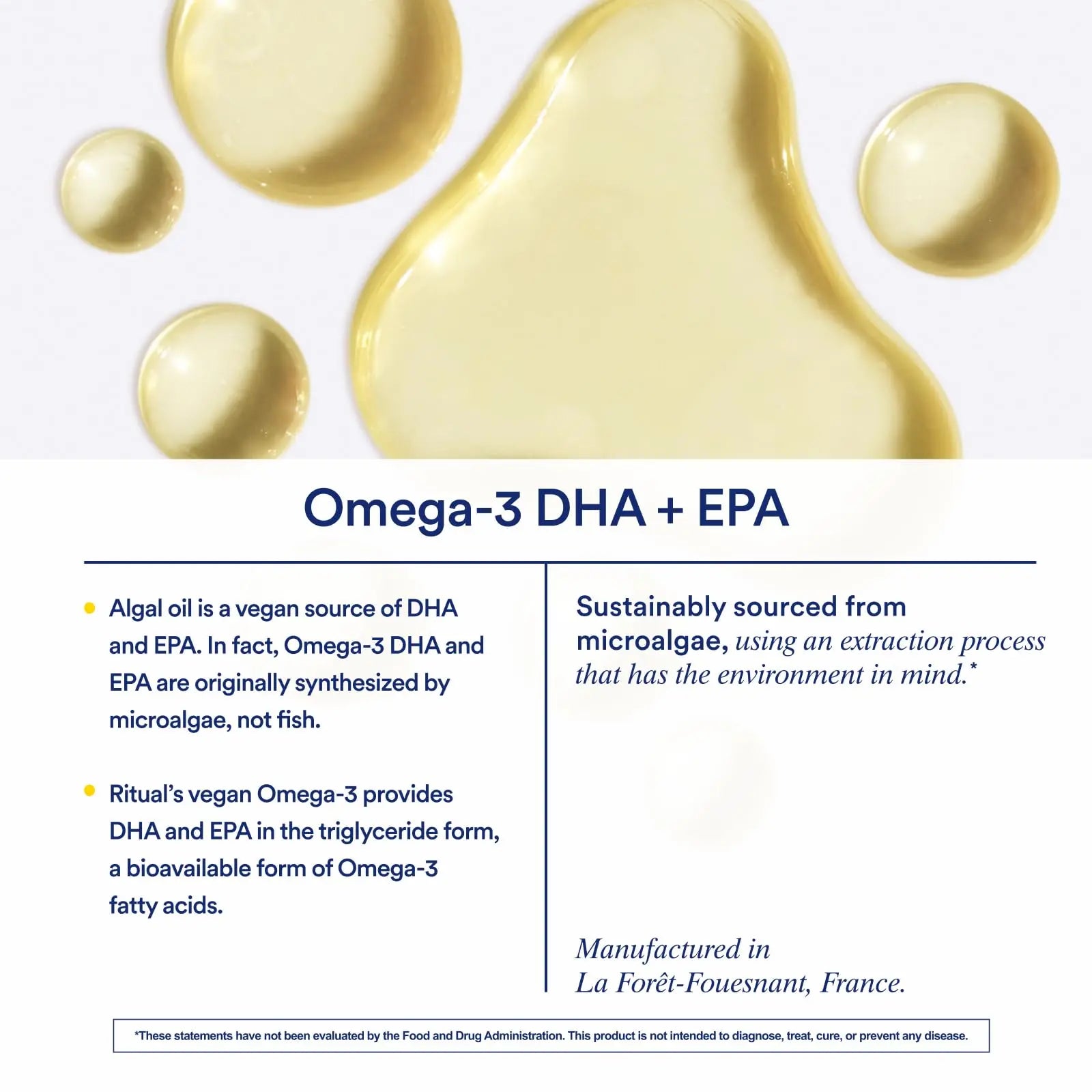 Ritual Omega 3 - Vegan - Science-Backed Dose of DHA & EPA Fatty Acids in 2:1 Ratio, Bioavailable, Brain and Heart Health Support, Minimal Burp-Back, Sustainably Sourced Microalgae, 30 Day Supply Ritual Au supplements