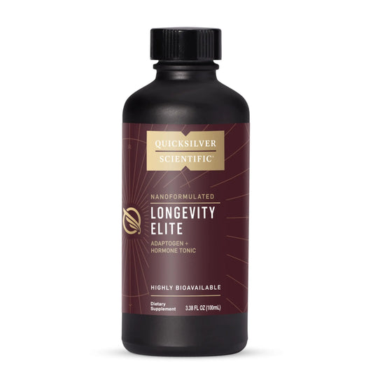 Quicksilver Scientific Longevity Elite - Liposomal Adaptogen + Pregnenolone Tonic - Herbal Supplements Designed for Age Optimization Support While Targeting AMPK, Sirtuins + Telomeres (100ml) Quicksilver ScientificAU supplements