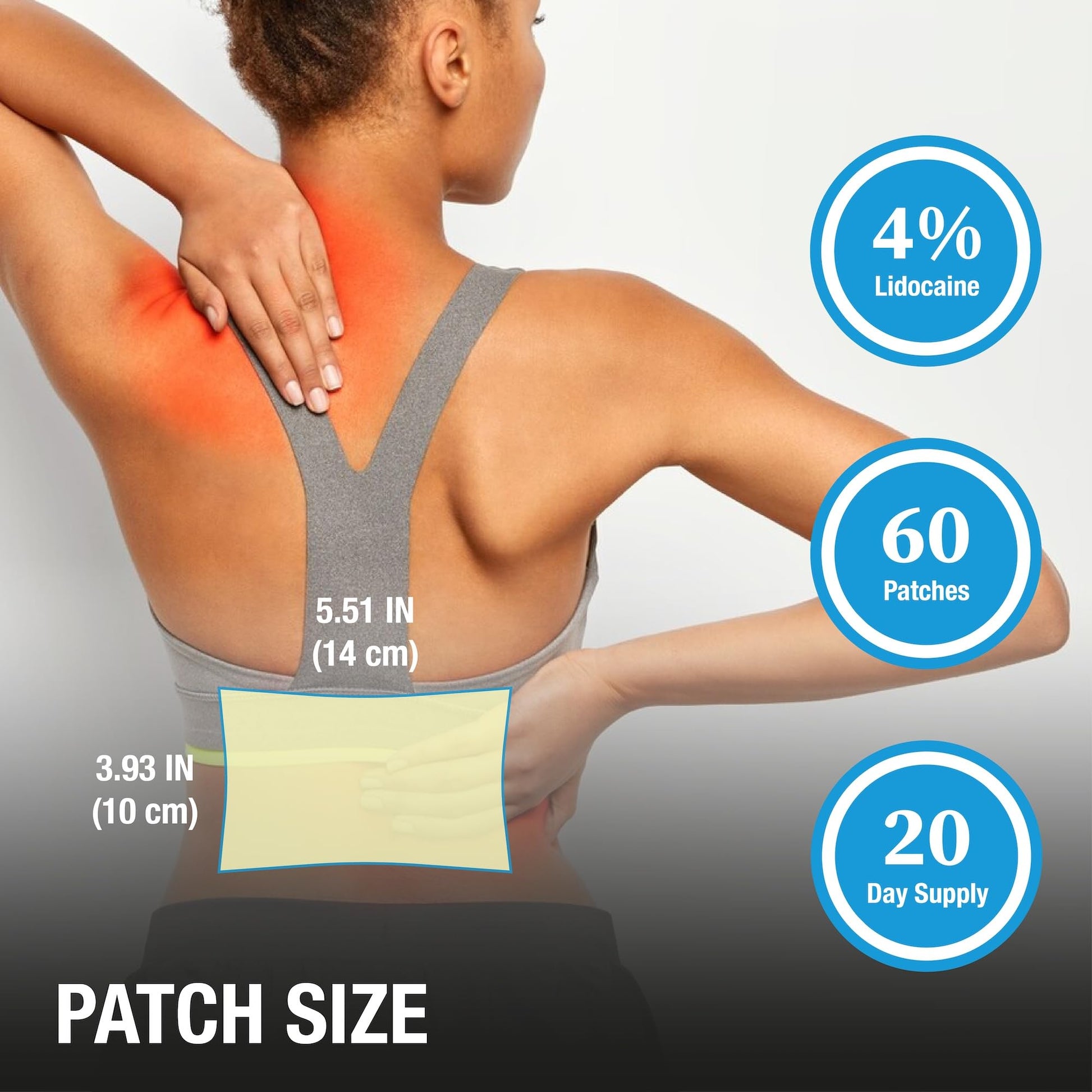 Puregen Labs Lidocaine 4% Numbing Patch - Total 60 Patches Maximum Strength | Fast Acting Temporary Relief of Aches | Back, Neck, Shoulders, Elbows and Knees P Puregen Labs Au supplements
