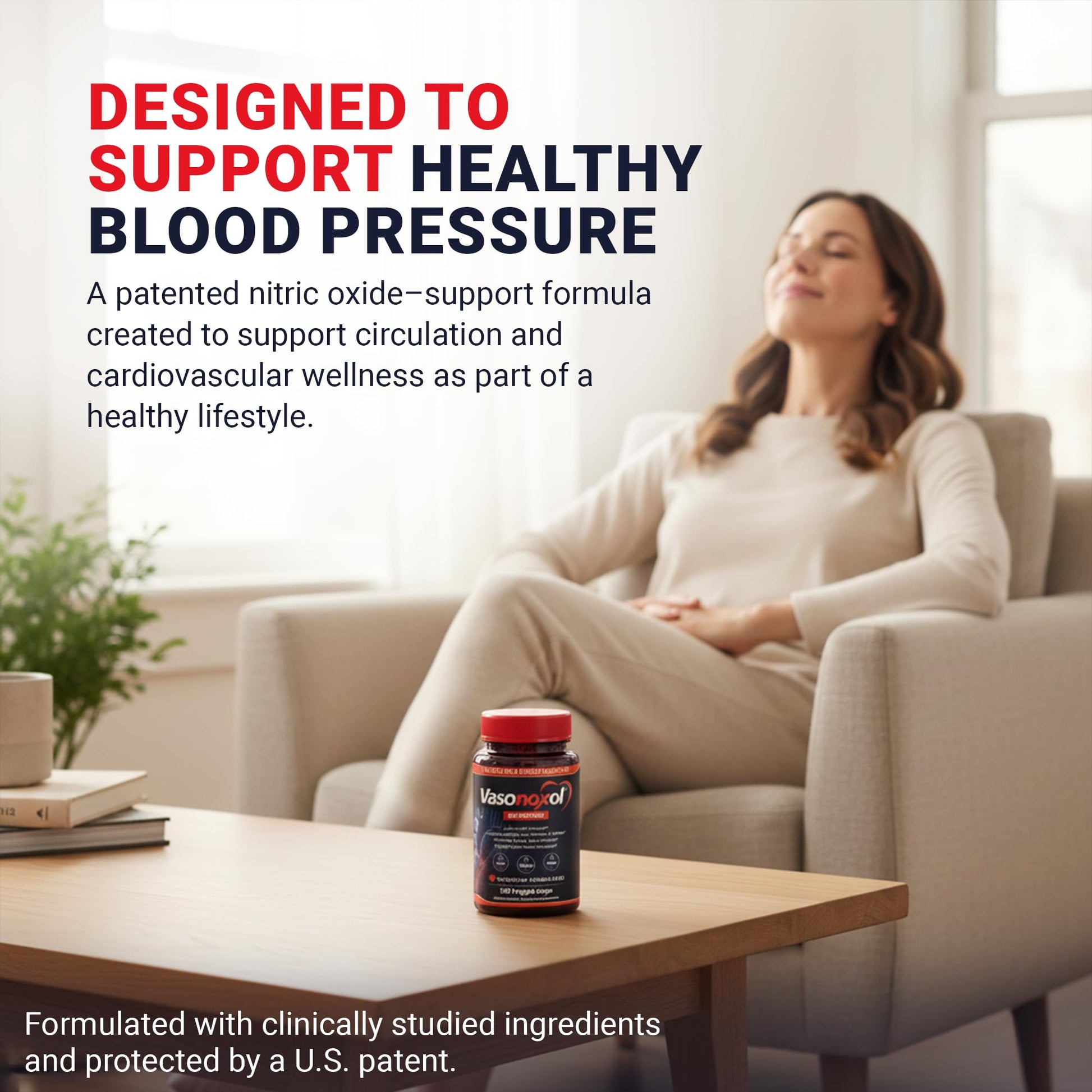 Vasonoxol U.S. Patented Nitric Oxide Supplement for Blood Pressure Support 2880mg - Physician Formulated Vascular Health Formula with L-Arginine & L-Citrulline - Vegan, Non-GMO (120 Capsules) Panoxol Au supplements