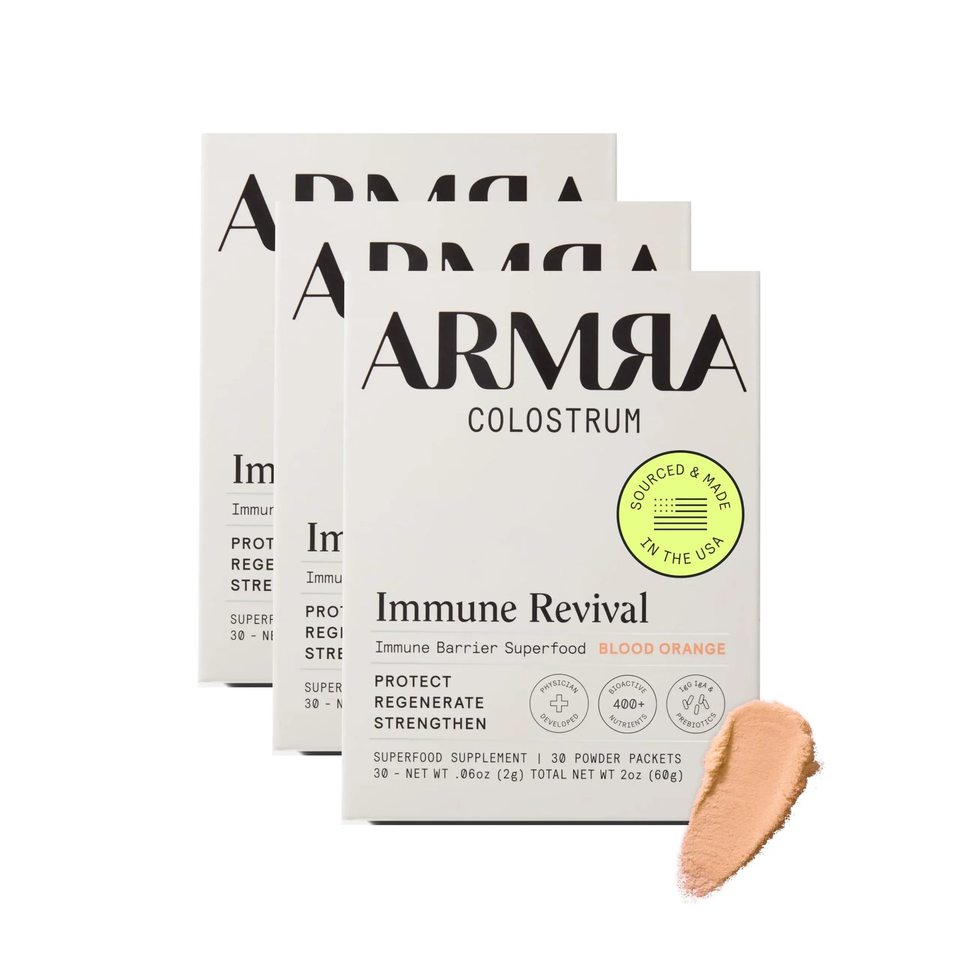 ARMRA Colostrum™ Premium Powder, Grass Fed, Gut Health Bloating Immunity Skin & Hair, Contains 400+ Bioactive Nutrients, Keto, Gluten & Fat Free (Blood Orange Bundle | 90 Servings) ARMRA Au supplements