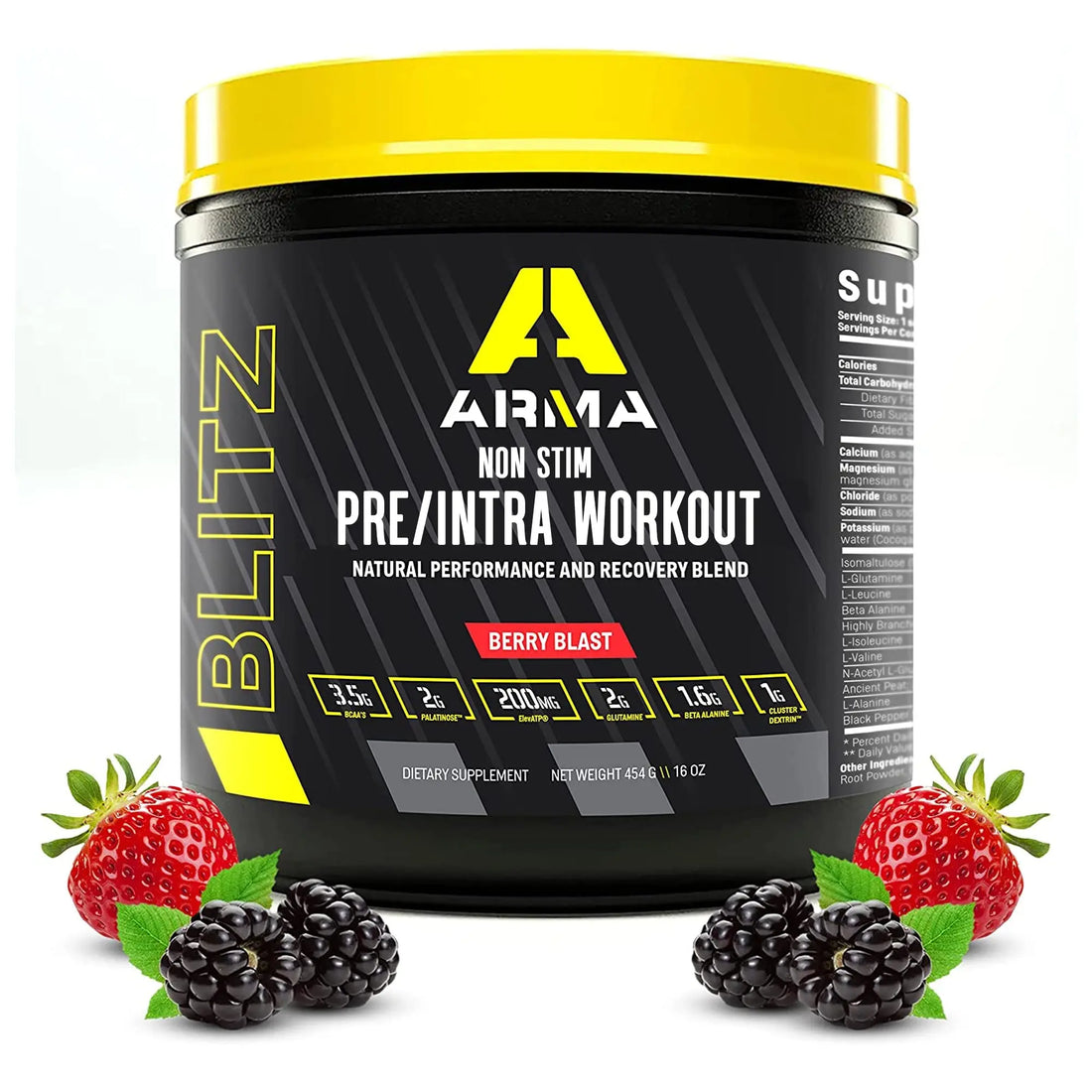ARMA Blitz Non Stimulant Pre/Intra Powder – Natural Berry Pre-Workout Drink Mix ARMA uk supplements