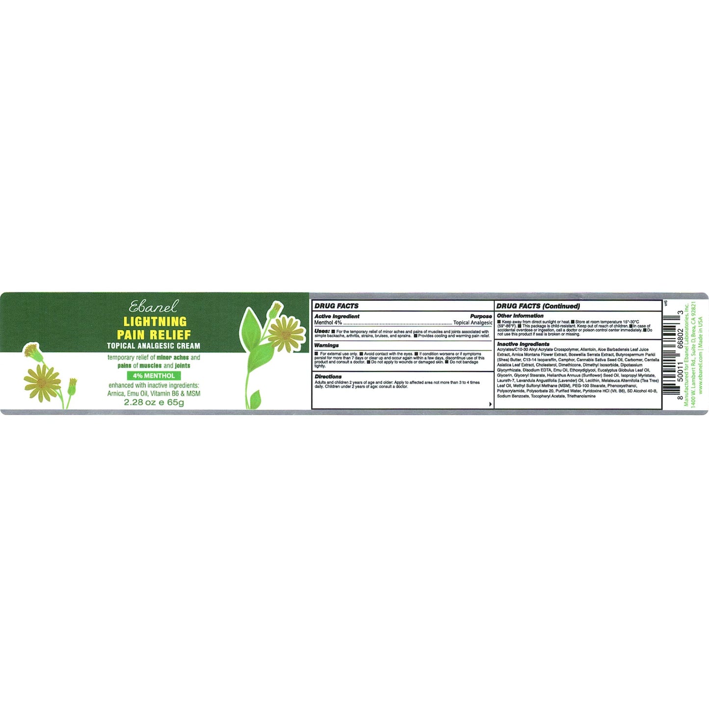 Ebanel Bundle of 2 Pack 40% Urea Cream 4.6 Oz, and Pain Relief Cream Arnica Menthol 2.28 Oz Ebanel buy supplements Au