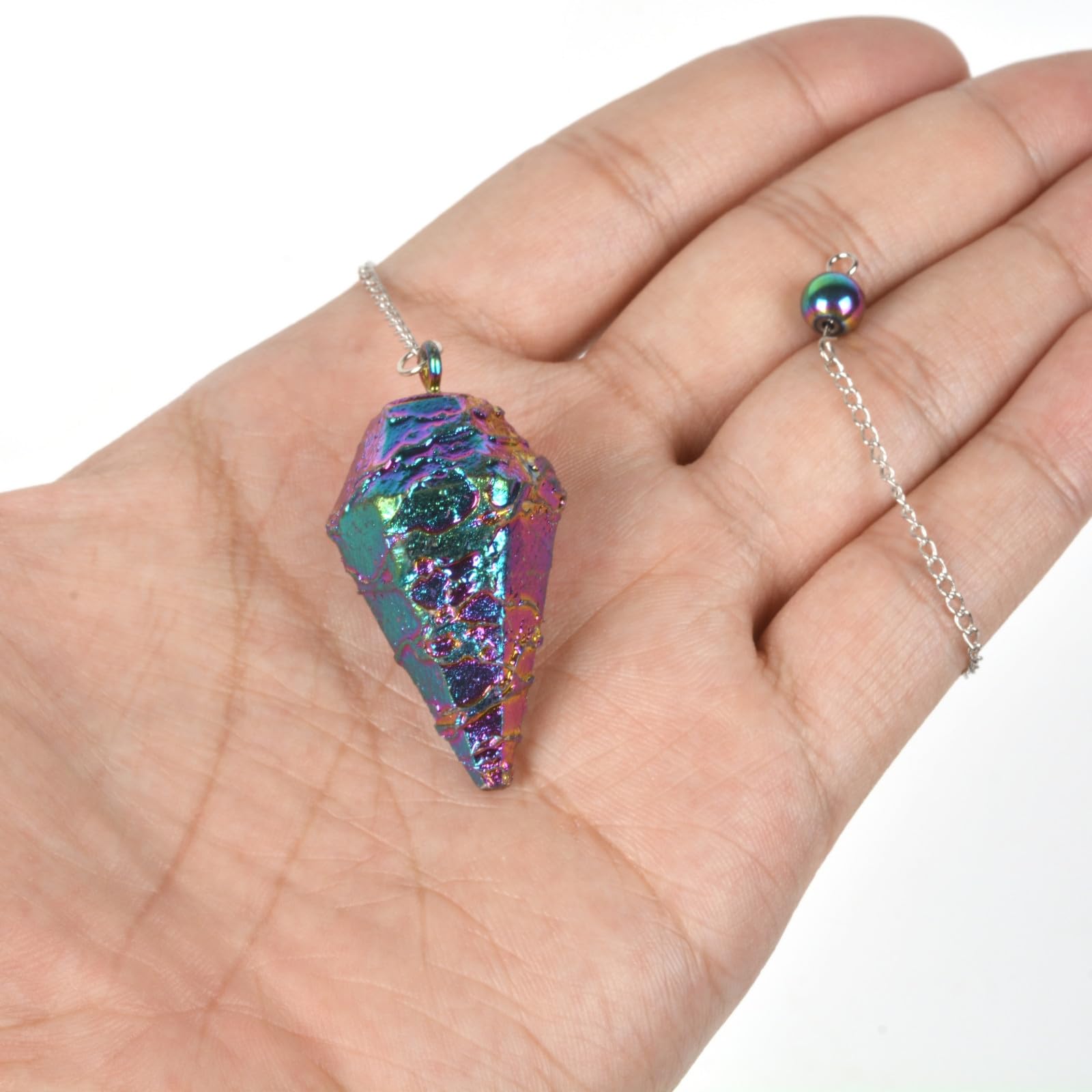 JUSTINSTONES Metallic Rainbow Coated Dragon Blood Fossil Gemstone Rock Crystal Hexagonal JUSTINSTONES Au supplements