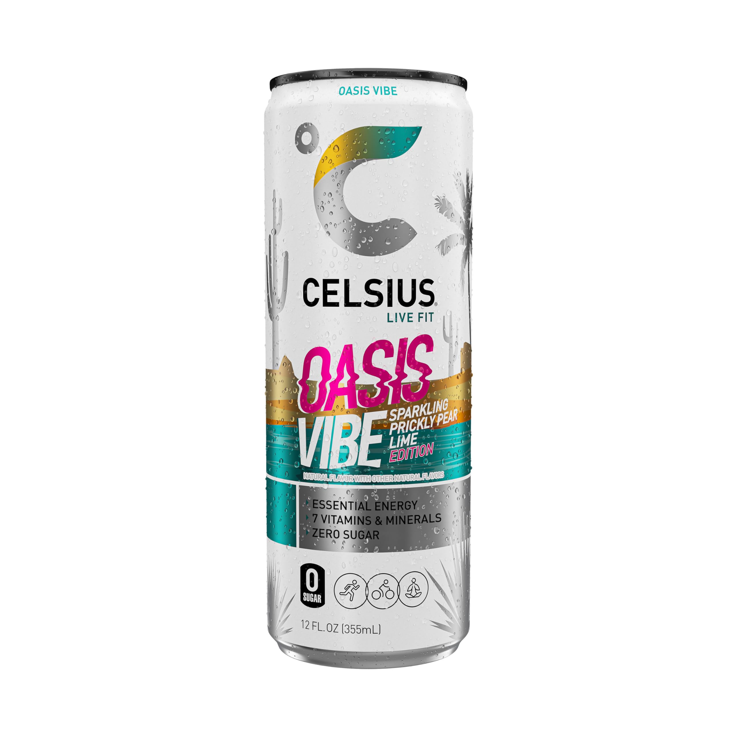 CELSIUS Sparkling Oasis Vibe, Functional Essential Energy Drink, 12 Fl Oz (Pack of 12) CELSIUS Au supplements