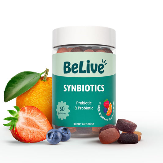 BeLive Synbiotics - Probiotic & Prebiotic Fiber Gummies – High Strength Inulin (3g), Dietary Fiber Supplement, Digestive Support for Kids & Adults BeLiveUS supplements