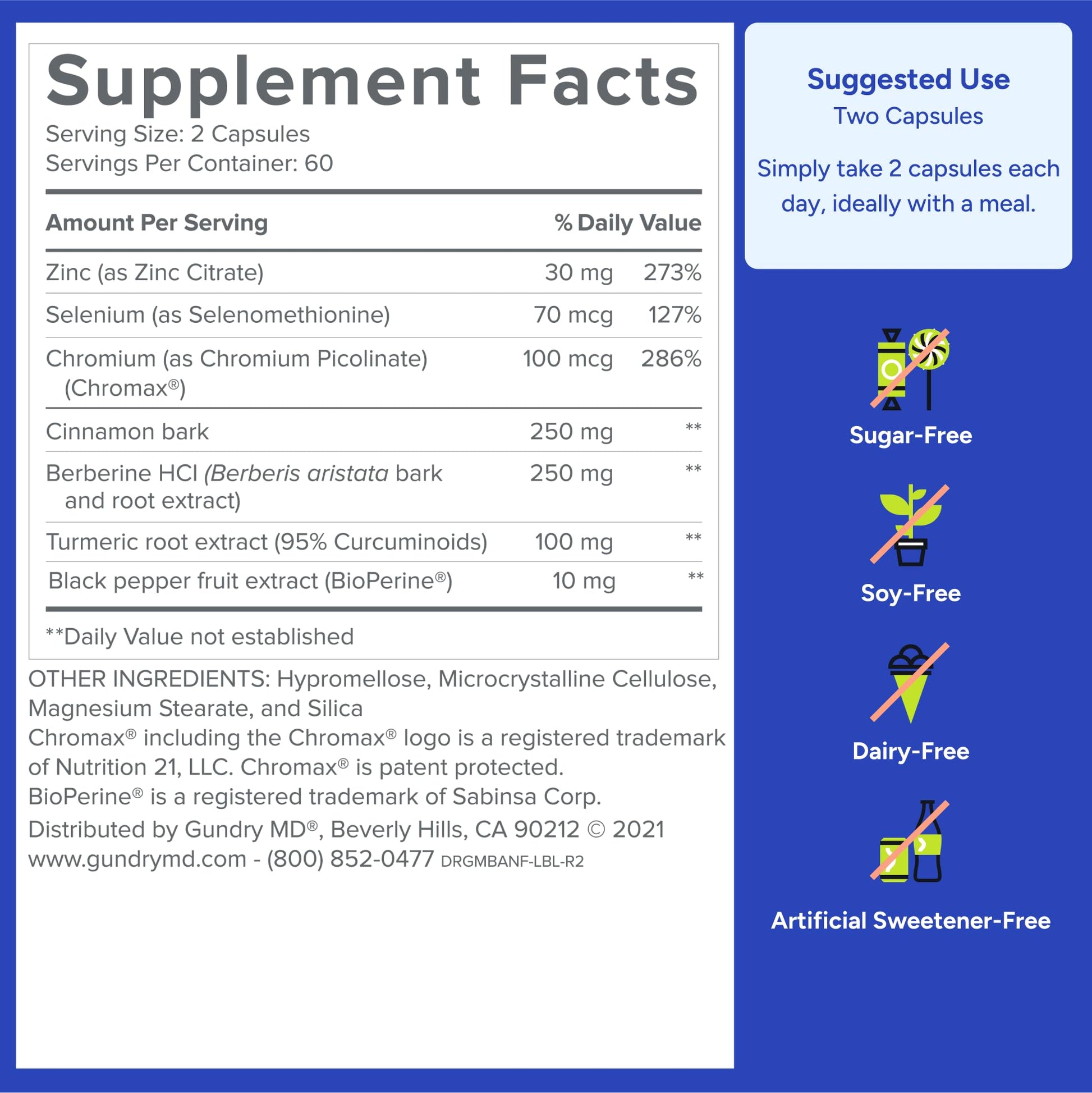 Gundry MD® Metabolic Advanced Nutrient Blend with Berberine to Support Healthy Metabolism, 120 Count Gundry MD Au supplements