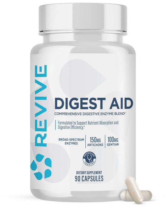 Revive MD Digest Aid, Digestive Support Supplement for Men & Women - Comprehensive Digestive Enzyme Blend with Probiotics & Prebiotics for Gut Health & Healthy Digestion ReviveUS supplements