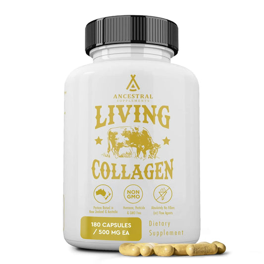 Ancestral Supplements Grass Fed Beef Living Collagen Nutritional Powder Supplement, 3000mg, Promotes Healthier, Younger Looking Skin, Hair Ancestral SupplementsAU supplements