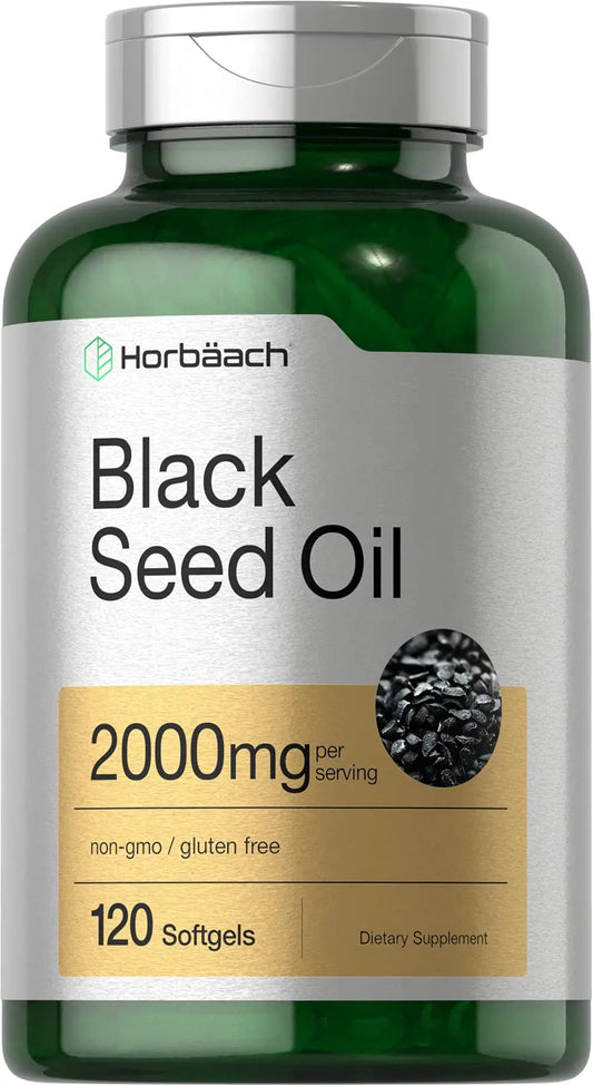 Black Seed Oil 2000mg | 120 Softgel Capsules | Cold Pressed Nigella Sativa Pills HorbäachAU supplements