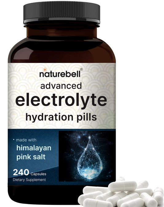 Advanced Electrolyte Pills, 240 Capsules | Salt Pills with Electrolytes for Fasting Hydrating | Made with Himalayan Pink Salt, Sodium, Potassium, Magnesium & More – Keto NatureBellUS supplements