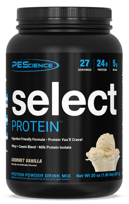 PEScience Select Protein Powder, Whey and Casein Blend, Lean Protein Powder for Women and Men, Low Calorie, Low Carb, Keto Friendly, Gluten Free, Gourmet Vanilla - 27 Servings PEScienceUS supplements