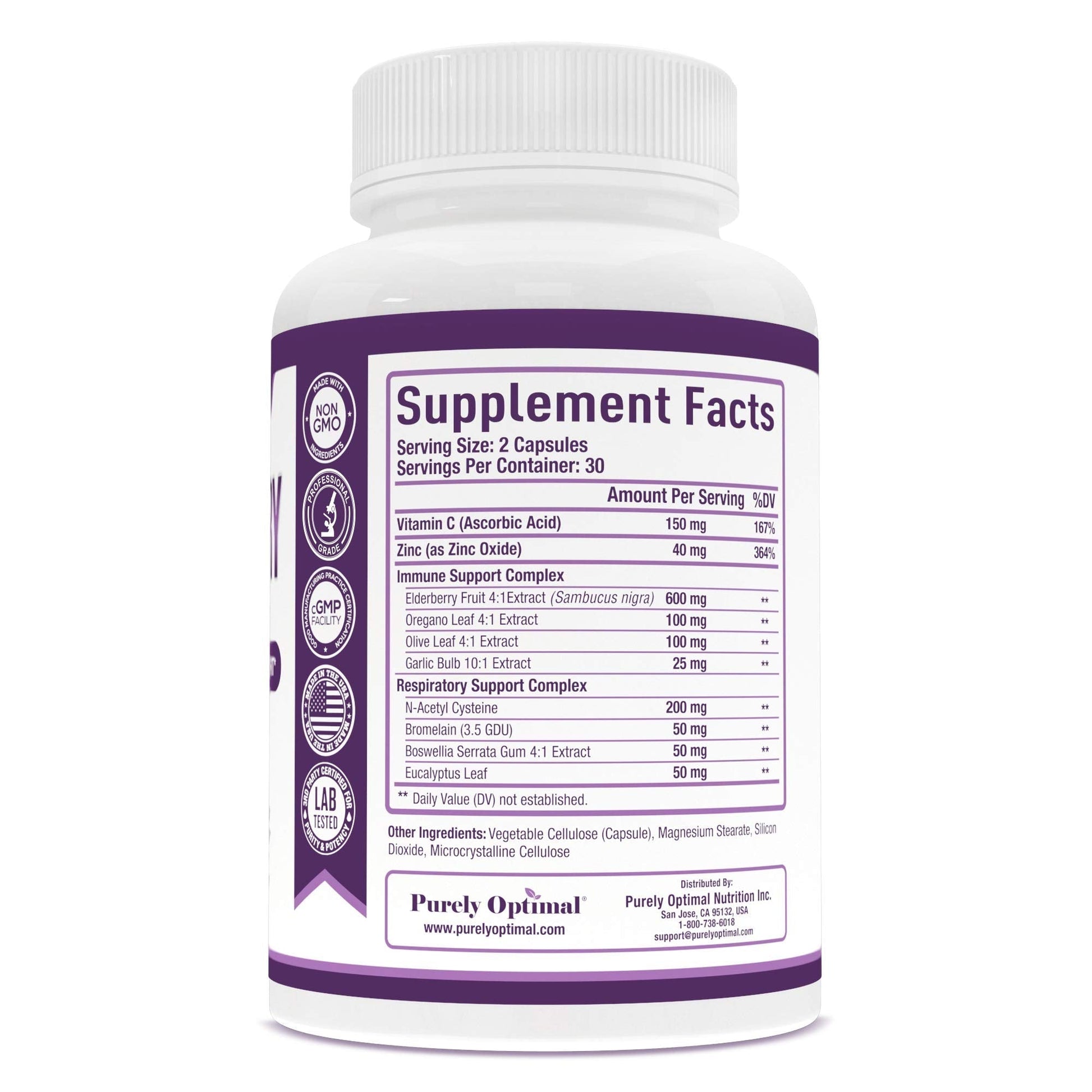 Purely Optimal Premium Black Elderberry Capsules - Sambucus Elderberry Pills for Adults Purely OptimalBuy Supplements Australia