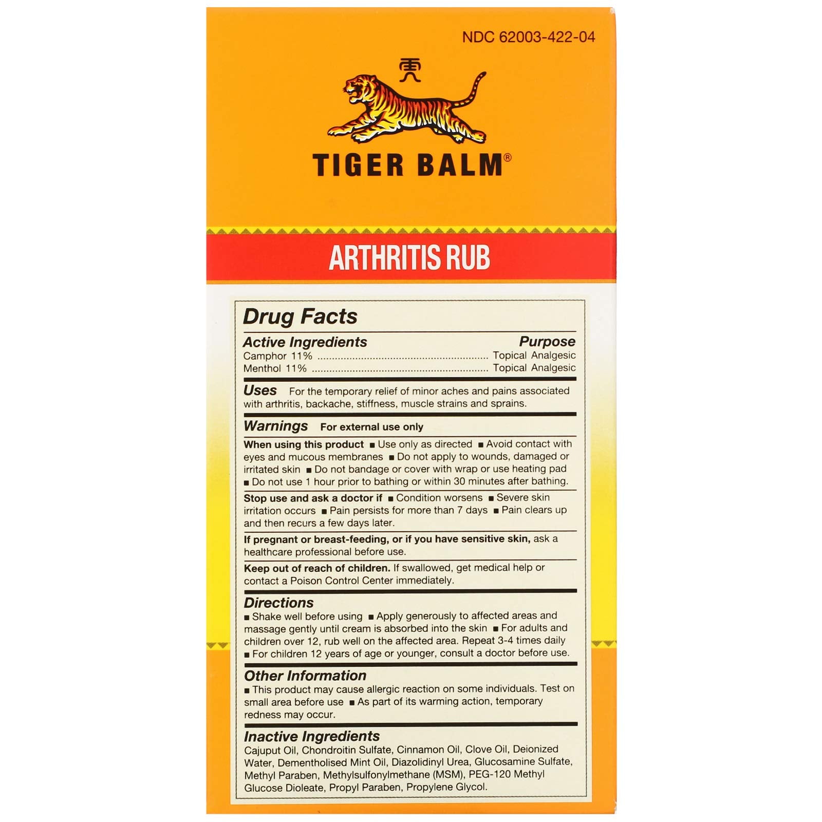 Tiger Balm Balm Arthritis Rub Tiger Balm Au supplements