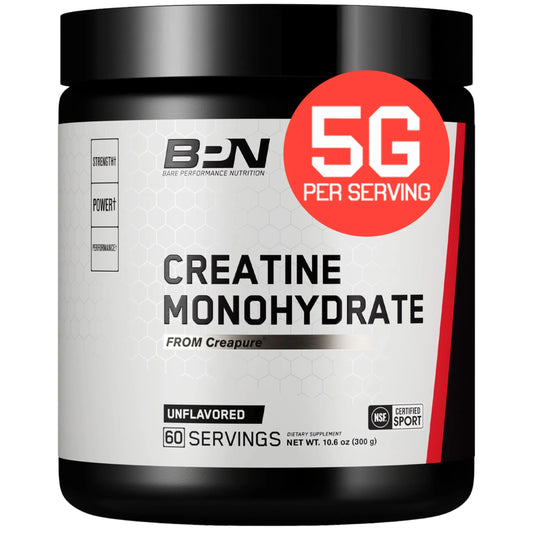 BARE PERFORMANCE NUTRITION, BPN Pure Creatine Monohydrate Powder by Creapure, 5g of Creatine per Serving, BARE PERFORMANCE NUTRITIONAU supplements