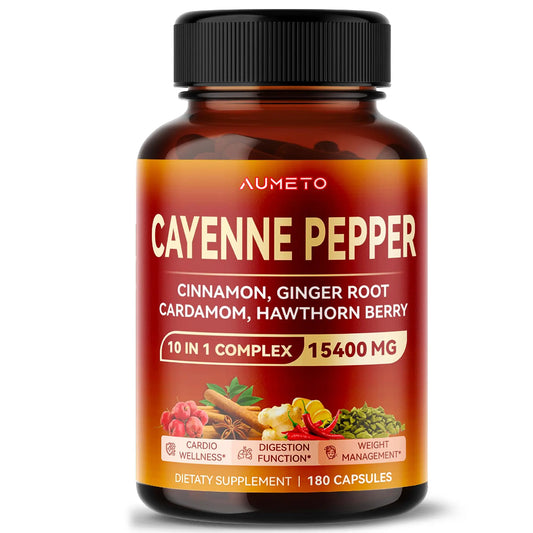 AUMETO Cayenne Pepper 15,400mg Ultra Complex with Cinnamon, Ginger Root, Cardamom AUMETOAU supplements