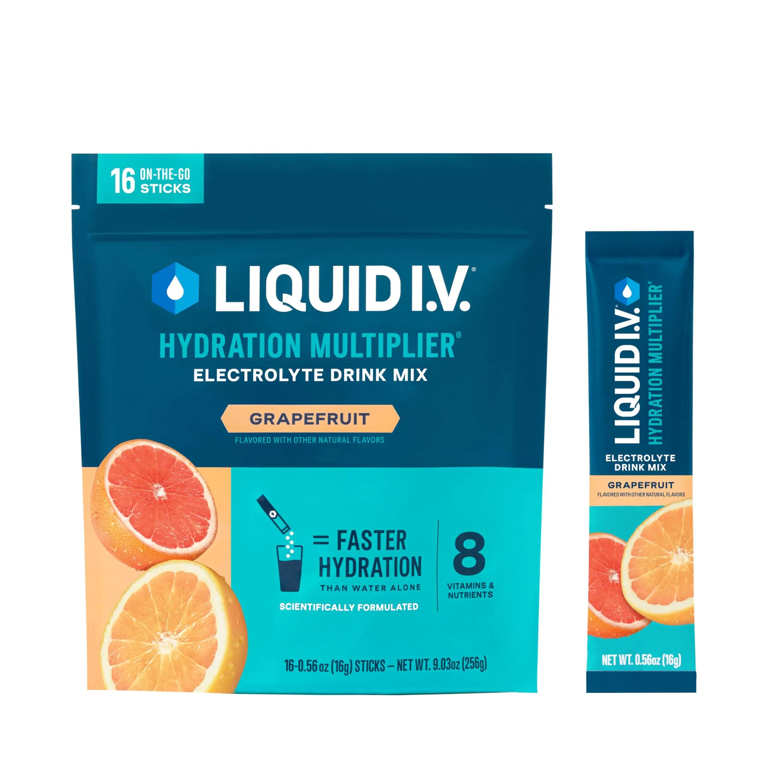 Liquid I.V.® Hydration Multiplier - Grapefruit | Electrolyte Powder Drink Mix | 1 Pack (16 Servings) Liquid I.V. Au supplements