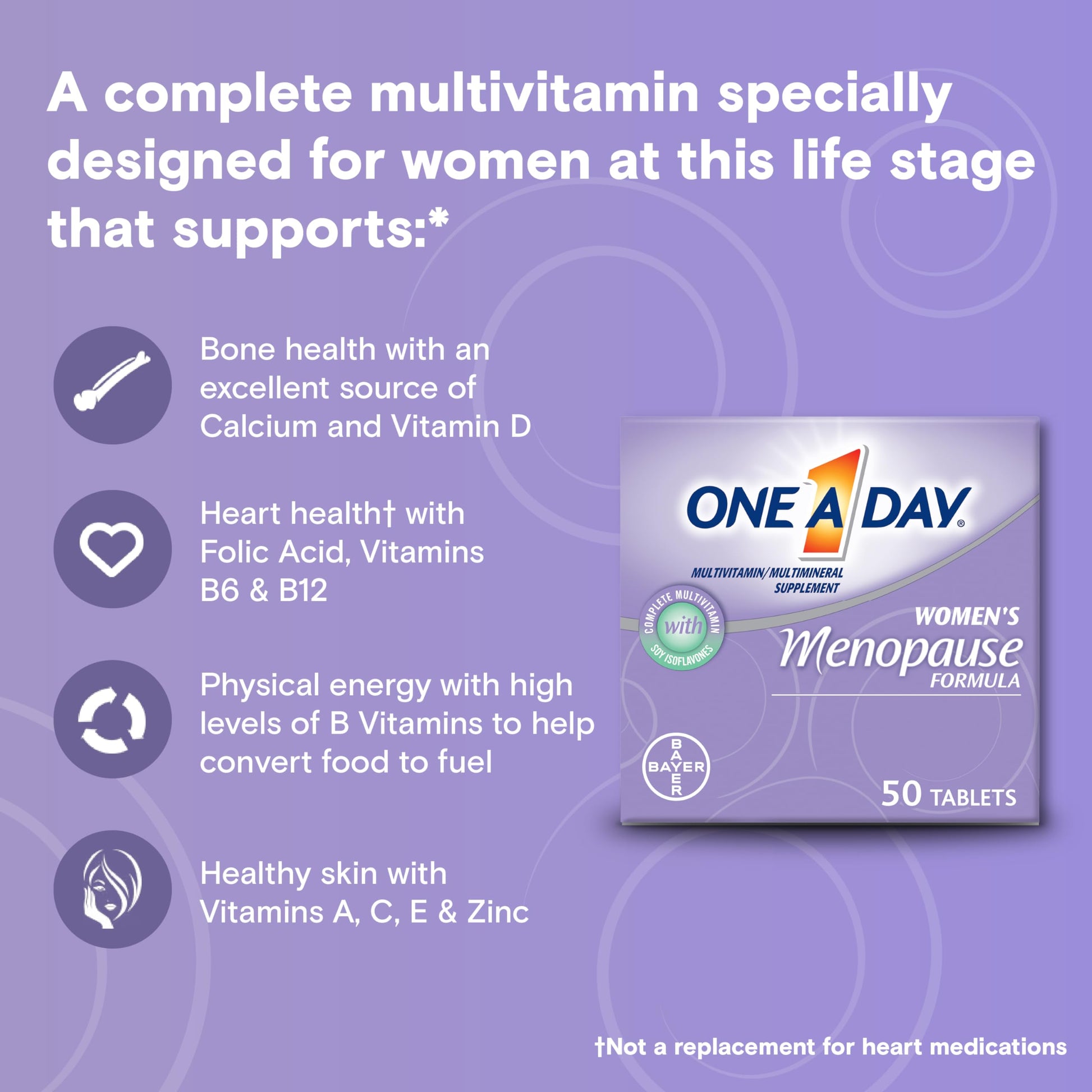 One A Day Women's Menopause Multivitamin with Vitamin A, Vitamin C, Vitamin D, Vitamin E and Zinc ONE A DAY Au supplements