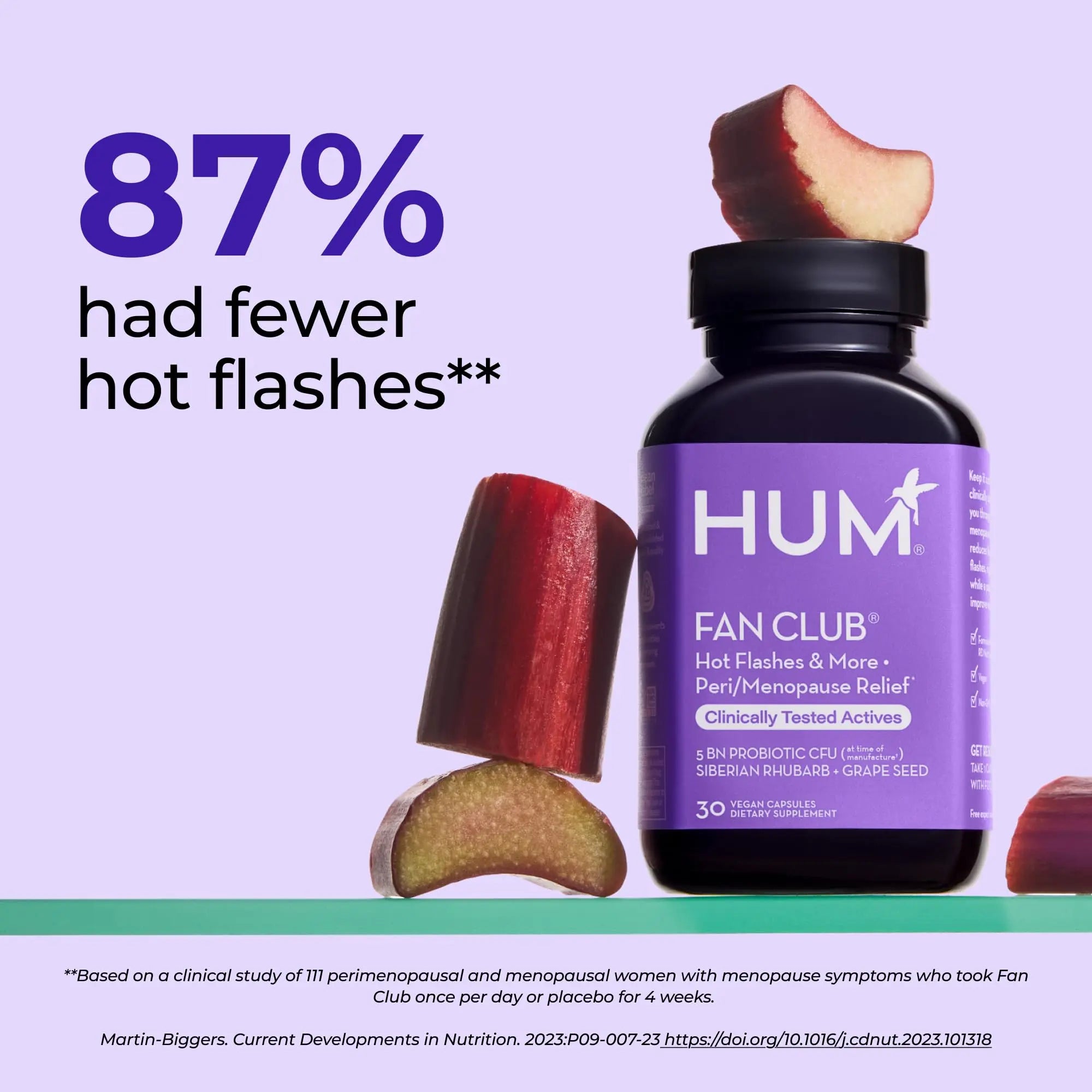 HUM Fan Club Menopause Probiotic Supplement, Estrogen Free Menopause Supplements for Women, Non Hormonal, Supports Energy & Hot Flashes, Grape Seed Extract & Siberian Rhubarb, 30 Vegan Capsules HUM Au supplements