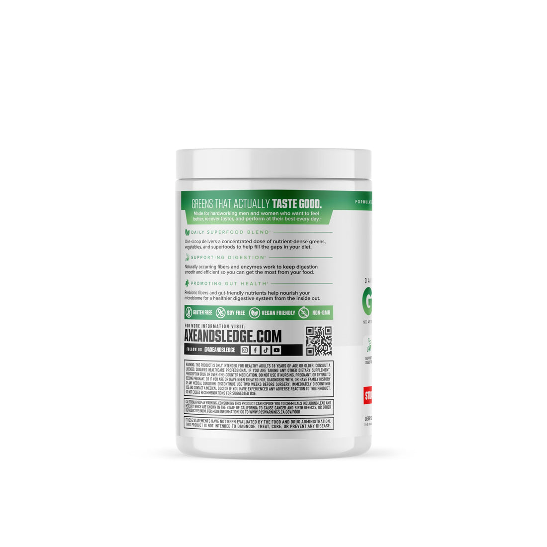 Axe & Sledge Super Greens and Reds Powder – Greens Drink with Superfoods, Probiotics & Digestive Enzymes for Energy, Gut Health & Bloating | Strawberry Banana Axe & Sledge uk supplements