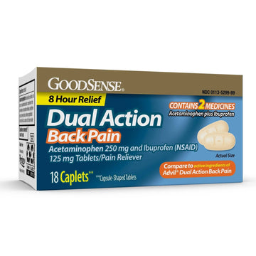 GoodSense Dual Action Acetaminophen and Ibuprofen (NSAID) Tablets, 250 mg/125 mg, Back Pain, 18 Count GoodSense Au supplements