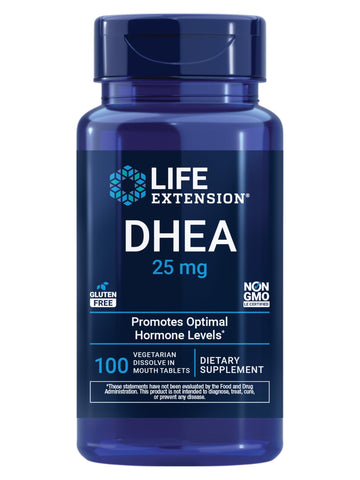 Life Extension DHEA 25 mg – Hormone Balance Supplement, Memory, Muscle Health, Bone Health, Men’s Health, Women’s Health, Gluten-Free, Non-GMO, Vegetarian, 100 Dissolve-in-Mouth Tablets Life Extension Au supplements
