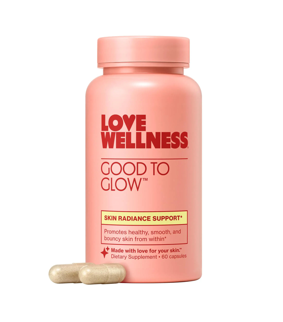 Love Wellness Good to Glow | Collagen Supplement with Biotin, Vitamin C, E, Ashwagandha & Zinc | Promotes Smooth, Glowing & Clear Skin | Enhances Smoothness & Promotes Healthy Skin | 60 Count Love Wellness Au supplements