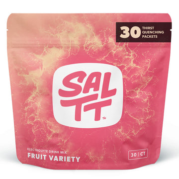 SALTT Electrolytes Powder Packets, Fruit Variety Pack (30 Packets) - Magnesium, Potassium, Sodium, Trace Minerals - Vegan, Sugar Free, Gluten Free - Travel Essentials - Made in USA