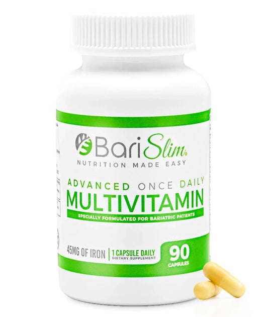 BariSlim Advanced Once Daily Bariatric Multivitamin Capsule - 45 mg of Iron - Bariatric Vitamin for Post Bariatric Surgery Including BariSlimAU supplements