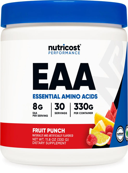 Nutricost EAA Powder 30 Servings (Fruit Punch) - Essential Amino Acids - Non-GMO, Gluten Free, Vegetarian Friendly NutricostAU supplements