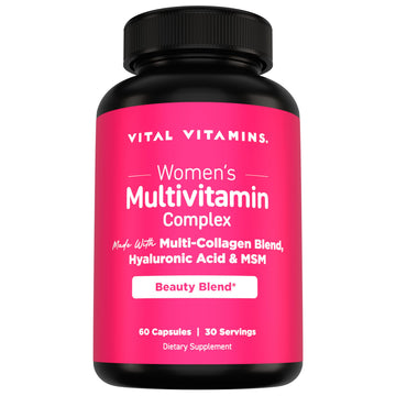 Vital Vitamins Women's Multivitamin Complex - Made with Multi-Collagen Blend, Hyaluronic Acid, & MSM - Beauty Multivitamins - with Vitamin A, C, E, B6, B12, D3-60 Capsules Vital Vitamins Au supplements