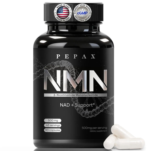 PEPAX NMN Supplement 500mg - 99% Pure NMN Supplement Capsules for Increased NAD Levels & Healthy Aging - Third Party Tested Stabilized Capsules, cGMP Certified, 90 Liposomal NMN (45 Servings) PEPAXAU supplements