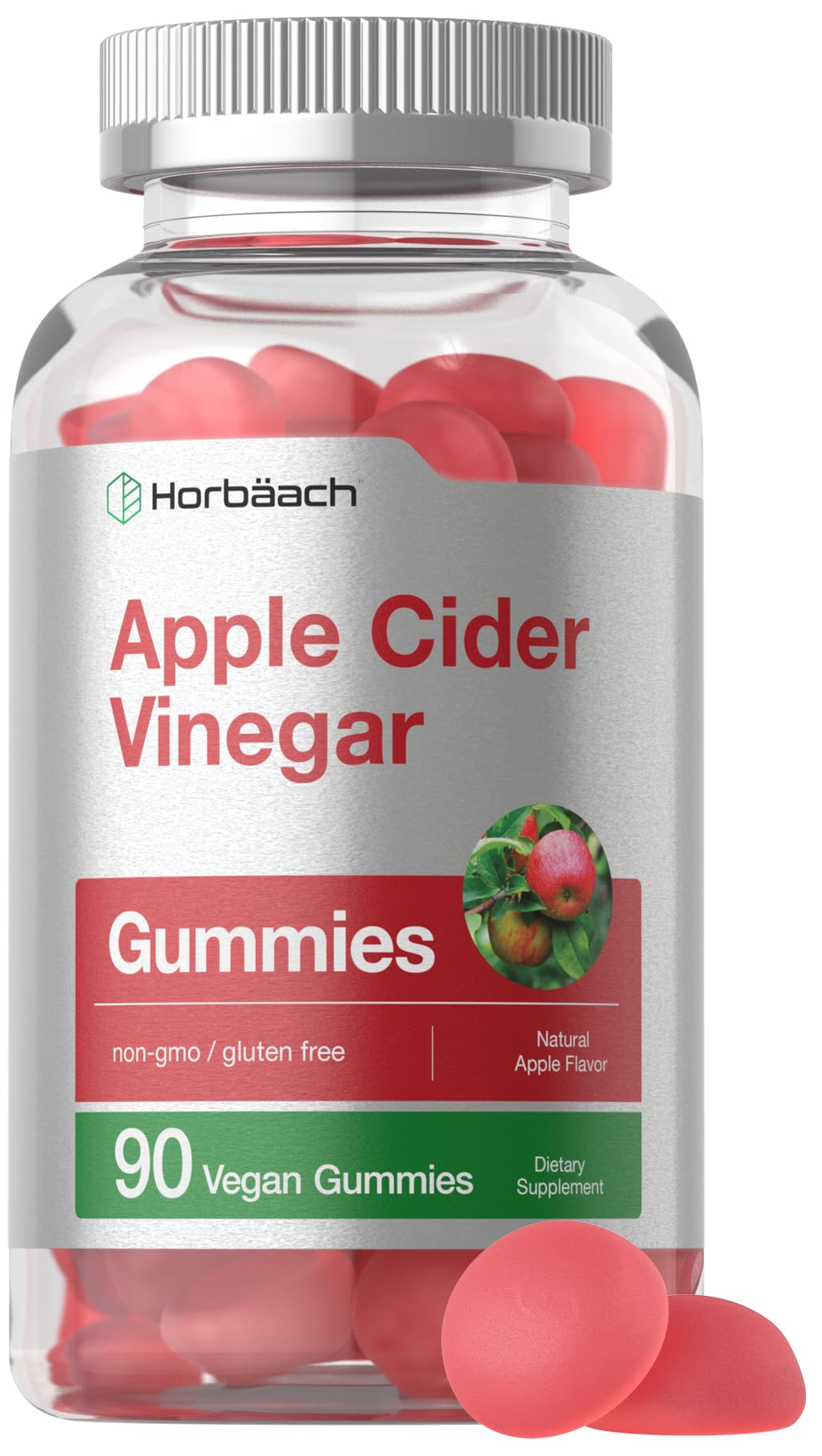 Vegan Apple Cider Vinegar Gummies | 90 Count | ACV Supplement | Natural Apple Flavor Horbäach Au supplements