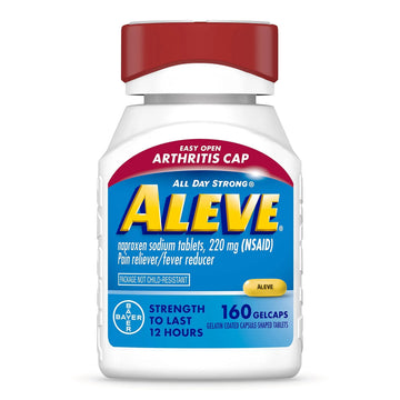 Aleve Gelcaps with Easy Open Arthritis Cap, Naproxen Sodium, Medication for Arthritis Pain, 160 Count Aleve Au supplements