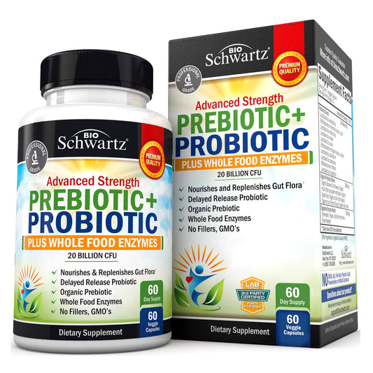 Prebiotics and Probiotic with Whole Food Enzymes for Adults Women & Men BioSchwartzAU supplements