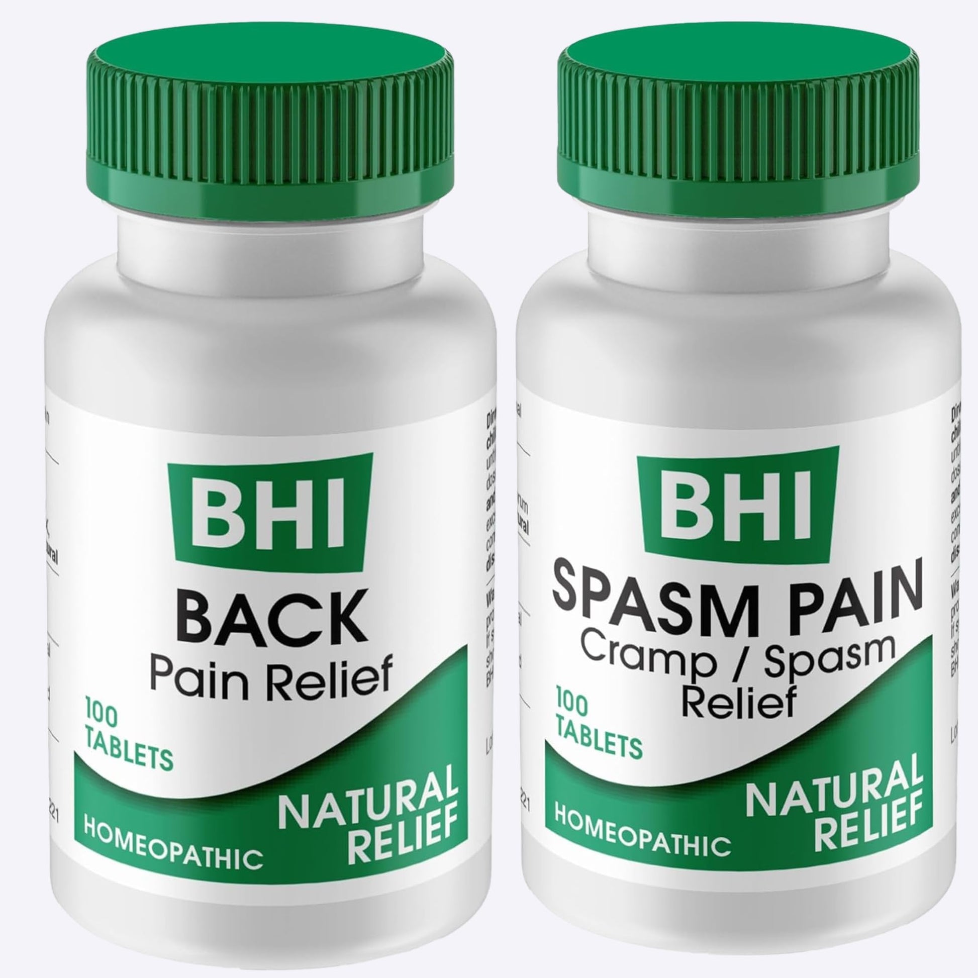 BHI Pain & Spasm Bundle BHI Back Homeopathic Support for Back Pain (100 Tablets) +BHI Spasm, Natural Relief for Cramps & Spasms, Homeopathic Medicine (100 Tablets) MediNatura Au supplements