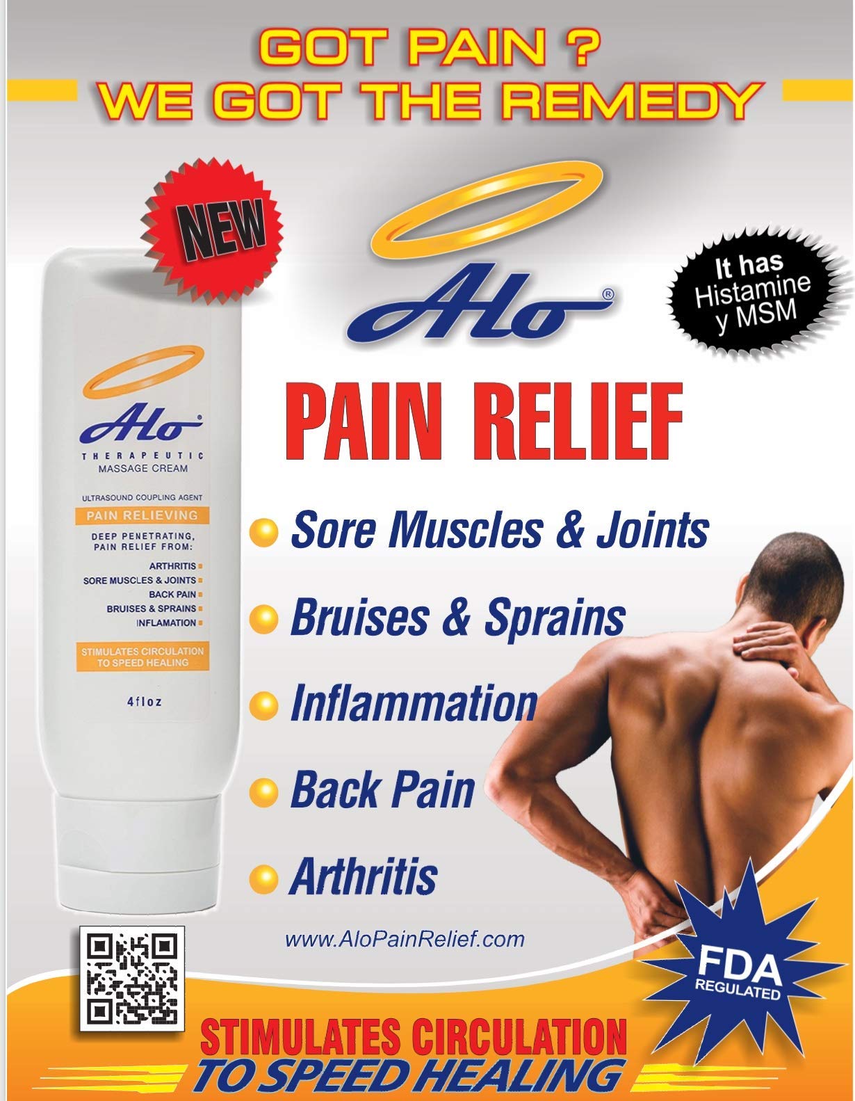 ALO Pain Relief Cream Therapy(32 oz with Pump) for Arthritis, Back Pain, Sciatica, Plantar Fasciitis, Tennis Elbow, Sore Muscles & Joints Inflammation - Working Out Aches, Acute Pain and Chronic Pain ALO Pain Relief Cream Au supplements
